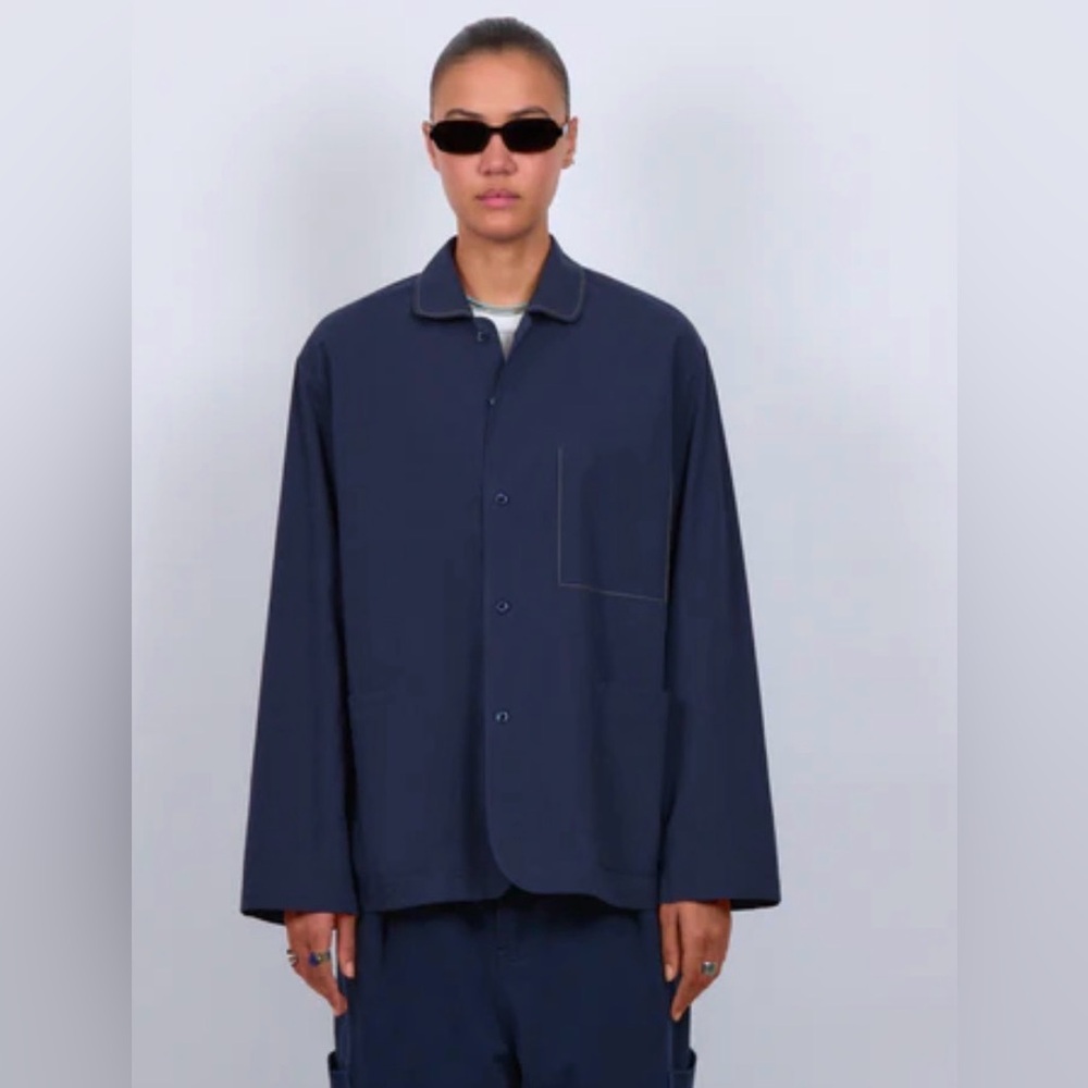 Roucha Saygi Shirt Jacket in Navy Sz AA Petite Small NWT